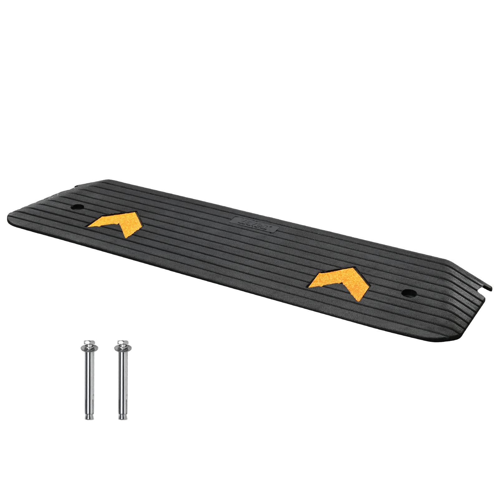 VEVOR Upgraded Rubber Threshold Ramp, 1" Rise Wheelchair Ramp Doorway, Natural Curb Ramp Rated 33069Lbs Load Capacity, Non-Slip Textured Surface Rubbe