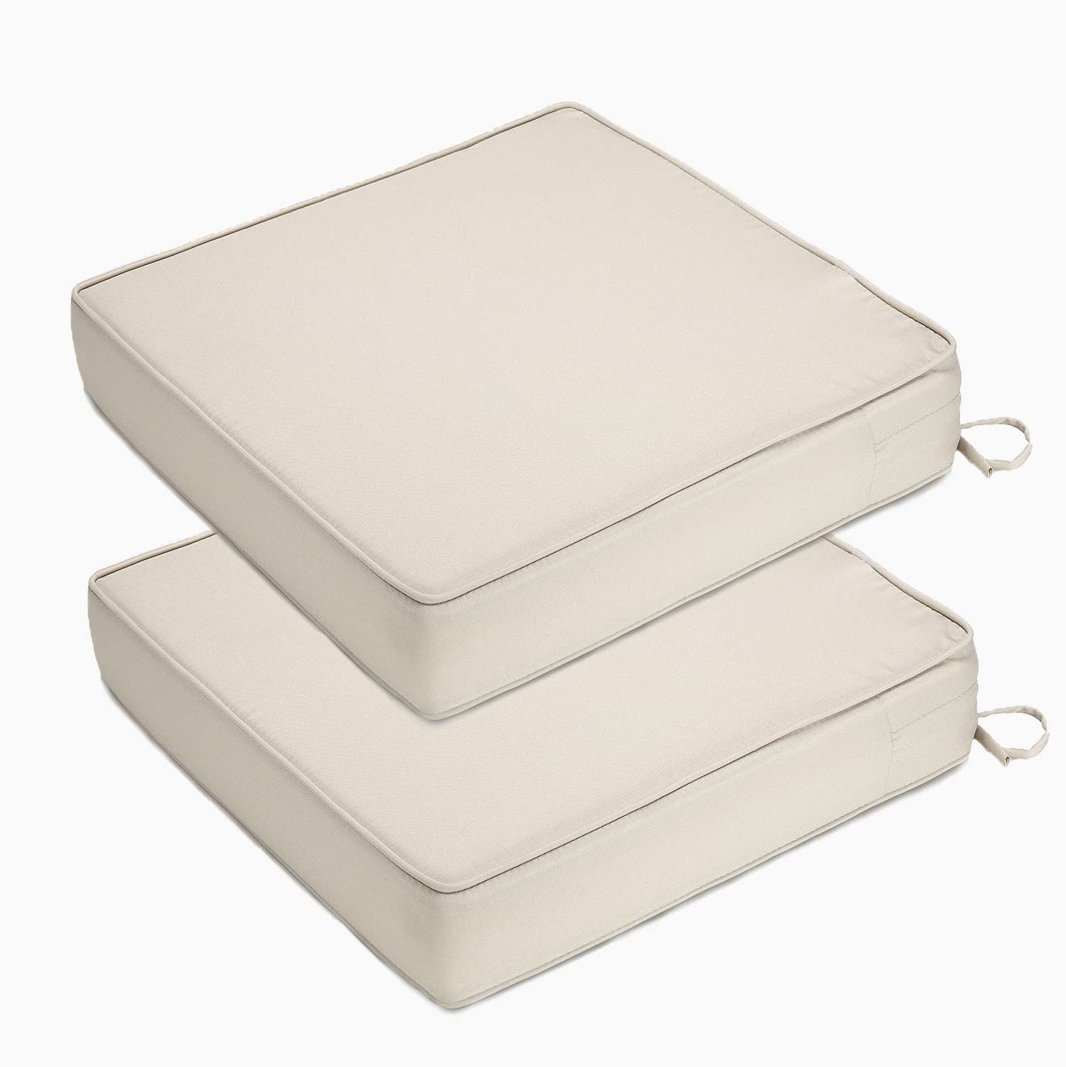 Garvee Set of 2 19x19x4 Inch Outdoor Chair Cushions, Waterproof Patio Seat Cushions for Outdoor Furniture, Garden Sofa Couch Chair Cushions with Ties,