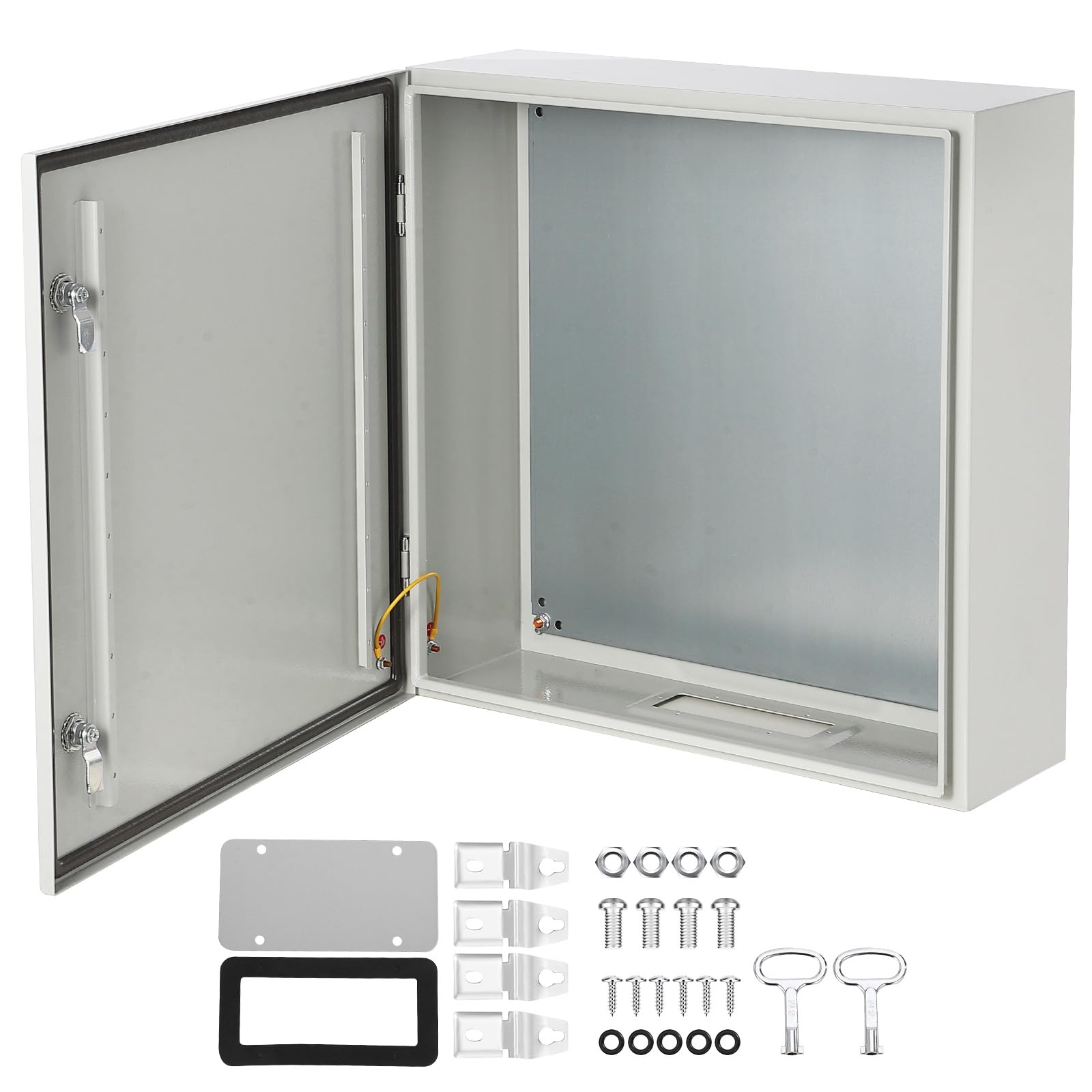 Garvee NEMA Steel Enclosure, 24x24x8 Electrical Junction Box with Mounting Plate, IP66 Waterproof & Dustproof, NEMA 4X Steel Electrical Box for Outdoo
