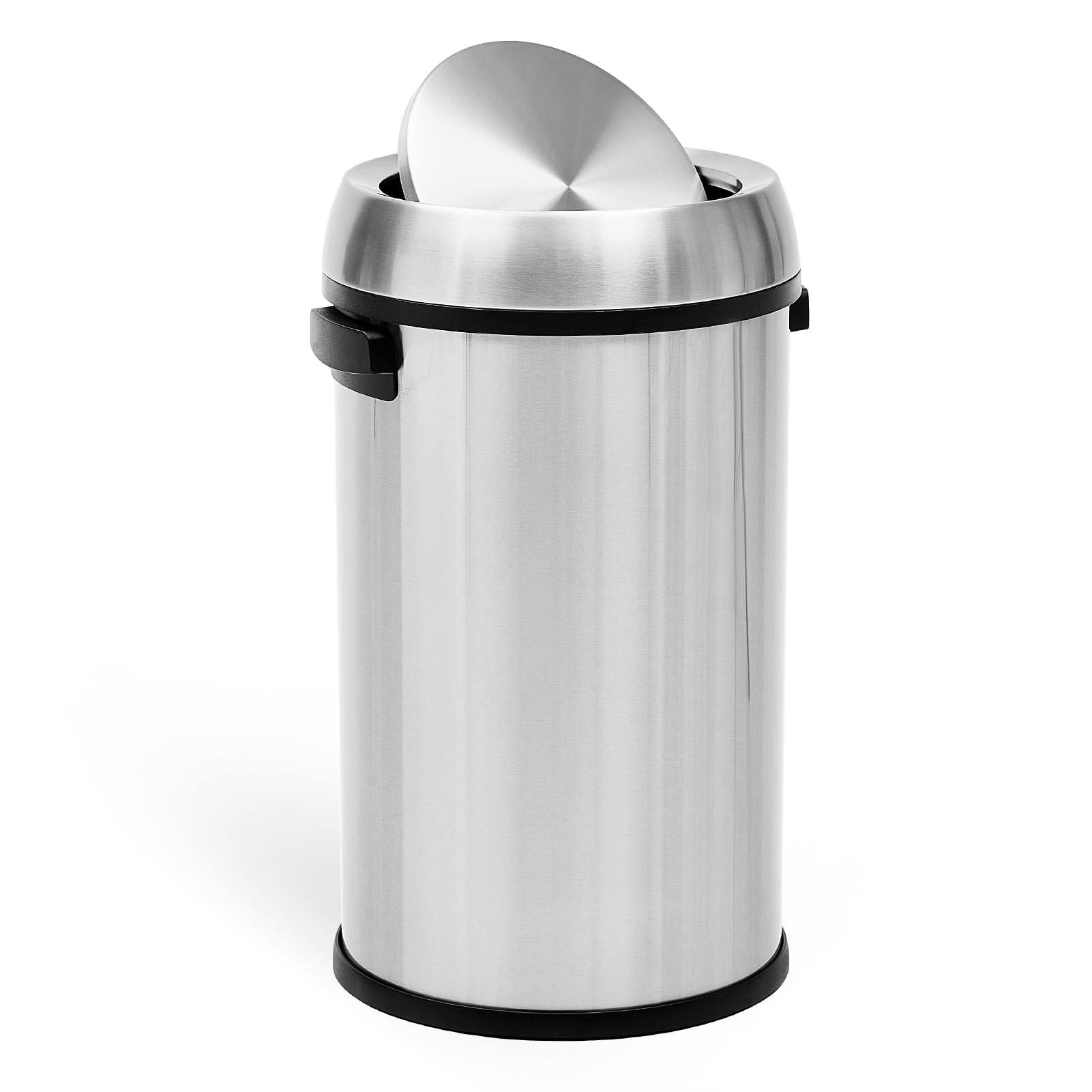 Garvee 17 Gallon Swing Open Trash Can, Round Stainless Steel Trash Can, Commercial Trash Can