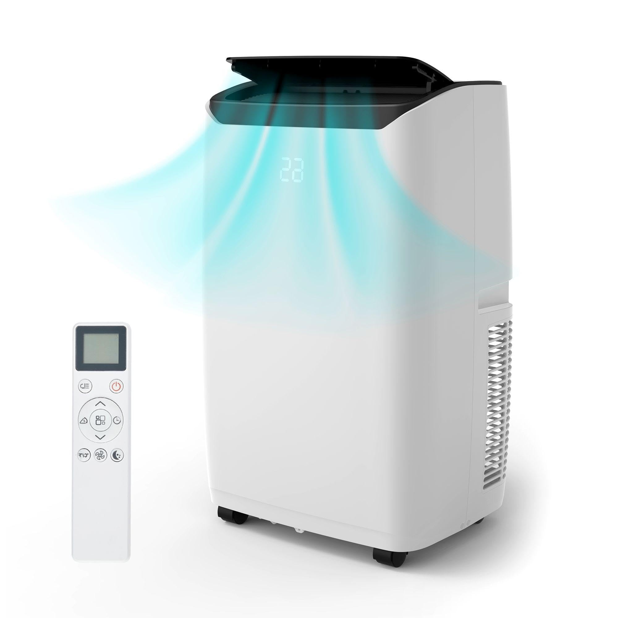 Garvee Portable Air Conditioner 14000 BTU, 3-in-1 AC Dehumidifier Fan, Cools Up to 750 Sq Ft, Remote Control, 24H Timer, Smart Mode for Home Room