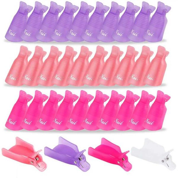 10 plastic nail art cap clip UV gel removal package nail polish removal package nail polish removal clip nail cleaning remover art tool W240