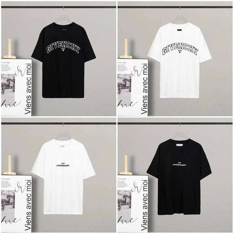 Dupe Given-chy and Mar-giela Men&#039;s T shirts Embroidered Letter S-XL Women Short Sleeve T-shirt Fashion Clothing With Dust Opp Bag