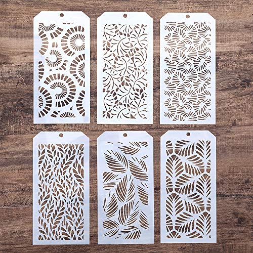 DIY Decorative Poppy Flower Stencil Template for Scrapbooking Painting on Wall Furniture Crafts, Set of 6 (Flower)