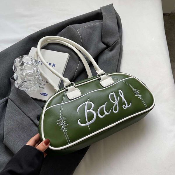 2024 Bowg Shoulder Bags Designer Handbags Retro Women Letter Embroidery Solid Color Long Handle Boston Bag