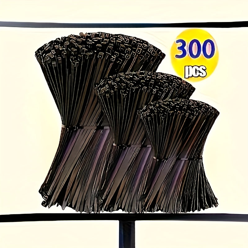TEMU 300pcs Durable Nylon Tiebacks - Adjustable, And Non-slip, Suitable For Home, Office, Outdoor Use, Furniture Assembly And Gardening