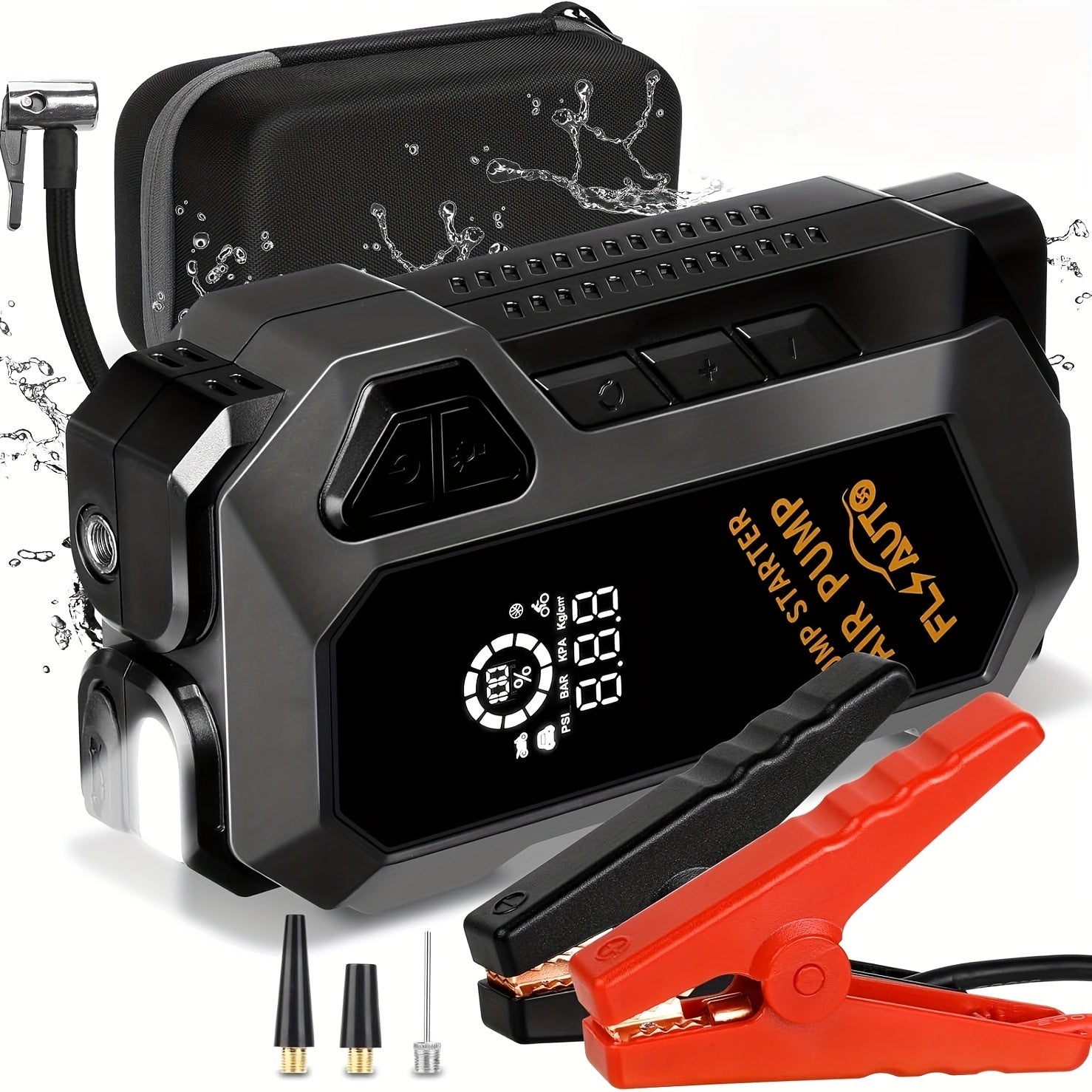 TEMU Car Jump Starter With Air Compressor, 150psi Battery Pack, Digital Tire Inflator, 12v Auto Battery , Portable Charger Power Bank With Usb And