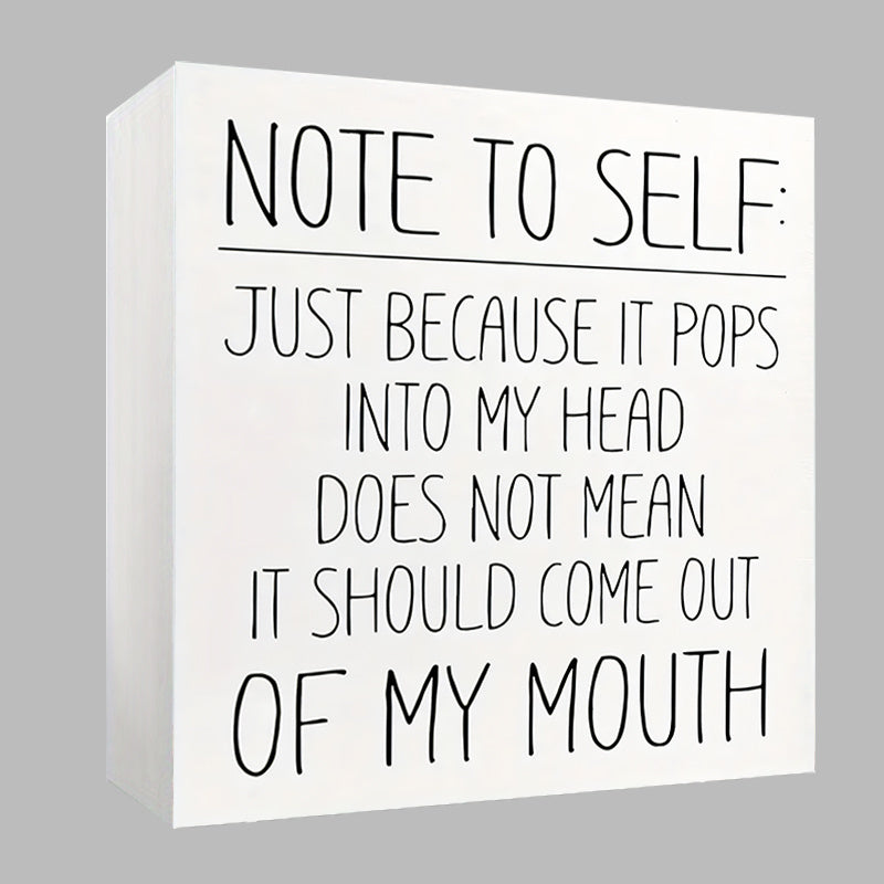 TEMU 1pc Humorous Pvc Desktop Ornament - Tabletop Decorative Sign Plaque With English Quote For Home & Party Decor, Multipurpose Art Craft Accessory