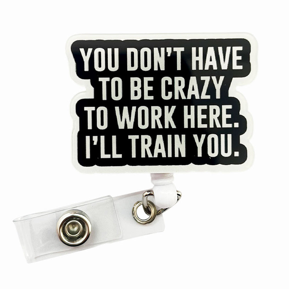 TEMU 1pc Acrylic Retractable Id Card Holder With Humorous Hr Quote, English Text, Nurse Hospital Badge Reel Lanyard