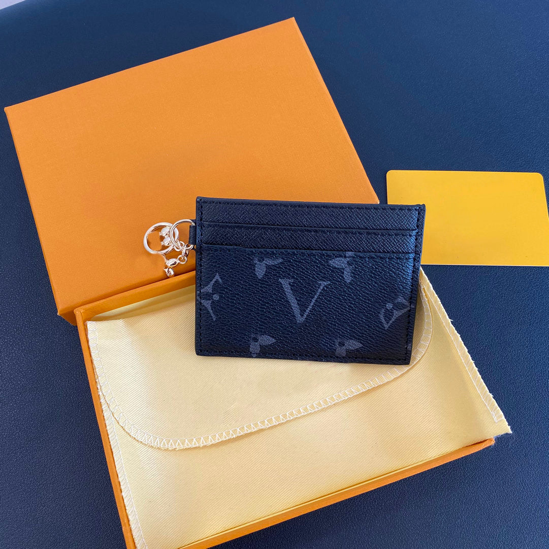 Luxury Designer Credit Card Holders Mini Wallets High Quality For Mens Women Genuine Leather Old Flower Classics Pure Color Card Holder Purses Walle