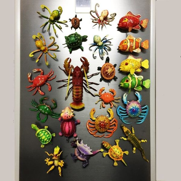 Christmas Decorations BABELEMI 1pcs cute Maldives Sea Animals Fridge Magnets Lobster Crab Clownfish Tortoise Refrigerator Sticker Travel Sou