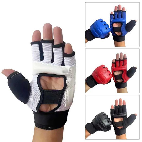 Half Finger Boxing Gloves PU ather MMA Fighting Kick Boxing Gloves Karate Muay Thai Training Workout GlovesXJ241024