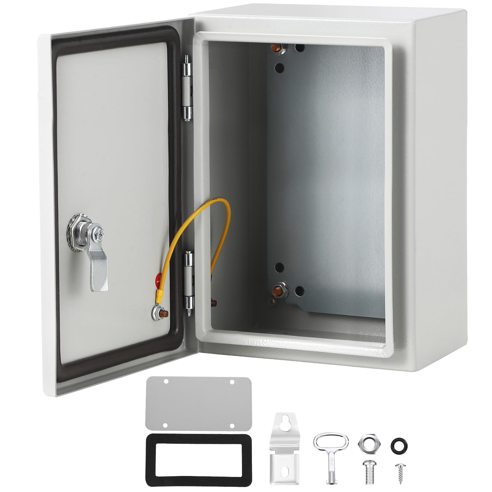 Garvee NEMA Steel Enclosure, 12x8x6 Electrical Junction Box with Mounting Plate, IP66 Waterproof & Dustproof, NEMA 4X Steel Electrical Box for Outdoor