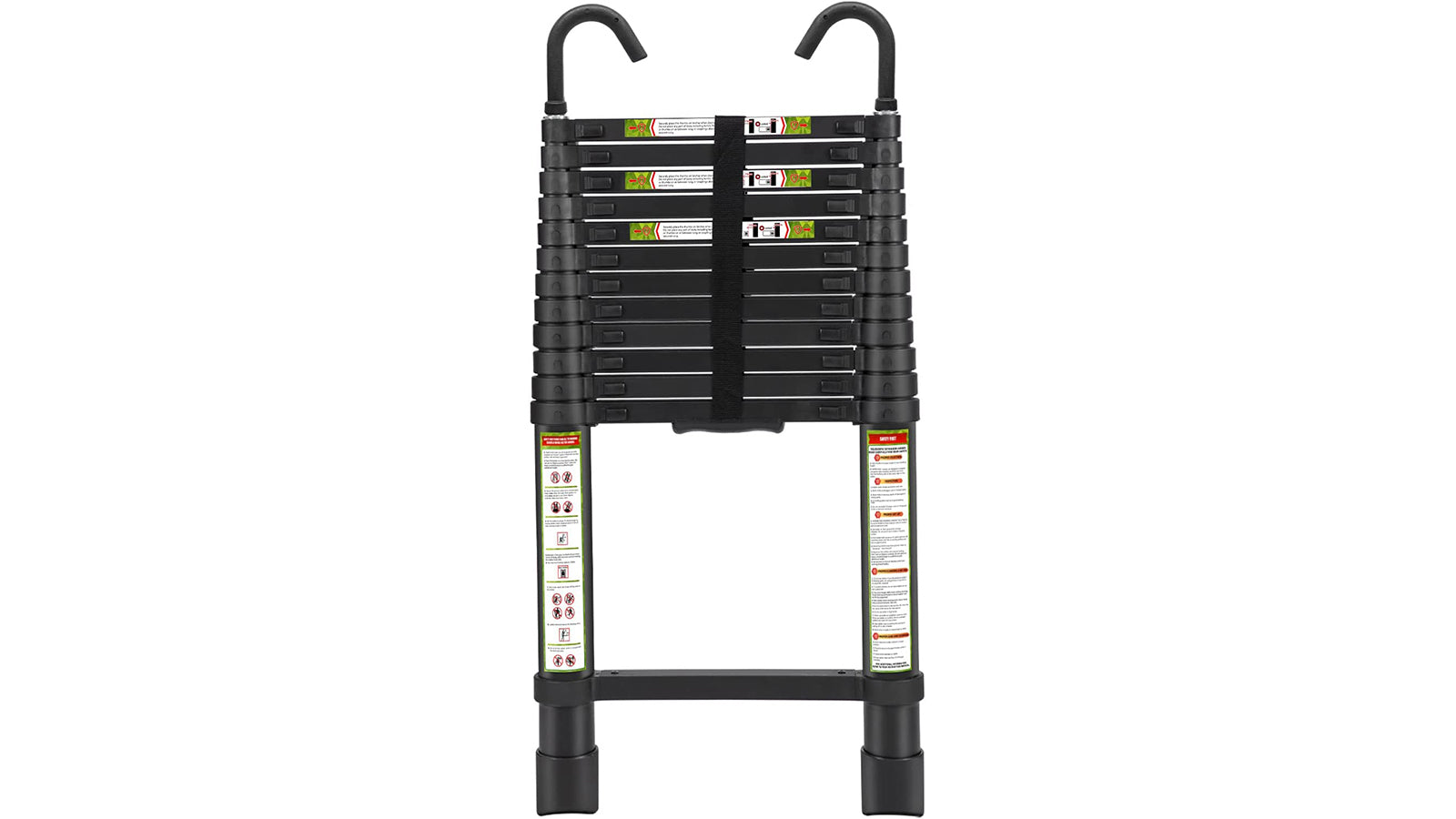 KERDOM FelixKing 10.5FT Aluminum Telescopic Ladder: Non-Slip Feet Black - 3.8m-12.5FT