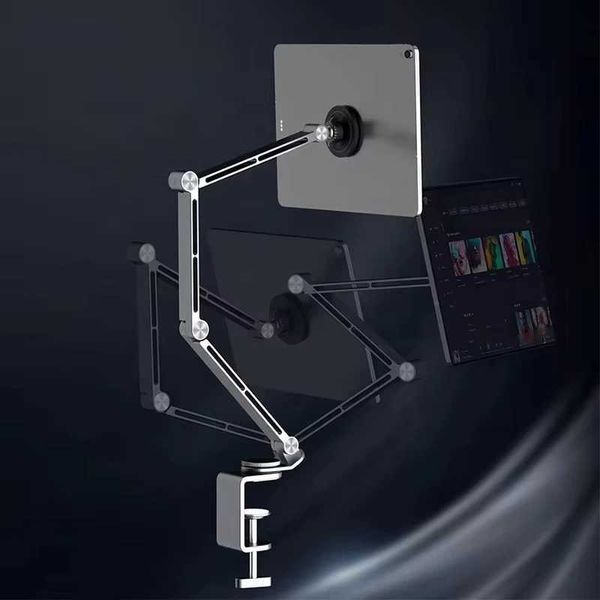 Cell Phone Mounts Holders Magnetic Tablet Stand Holder Tablet Desk Mount Adjustable Foldable Tablet Arm Mount with 360Rotate Base for IPad a