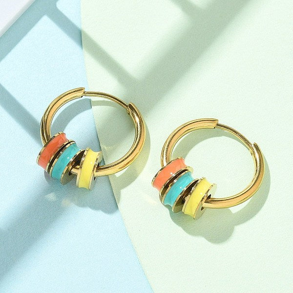 Boucles d'oreilles créoles en acier inoxydable 304 avec placage ionique (IP)