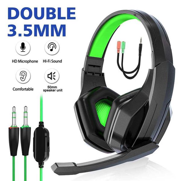 3.5mm Wired Gaming Headphones Game Big Headsets Noise Cancelling Earphones With Microphone Volume Control For PS4 PS5 Laptop Y240823