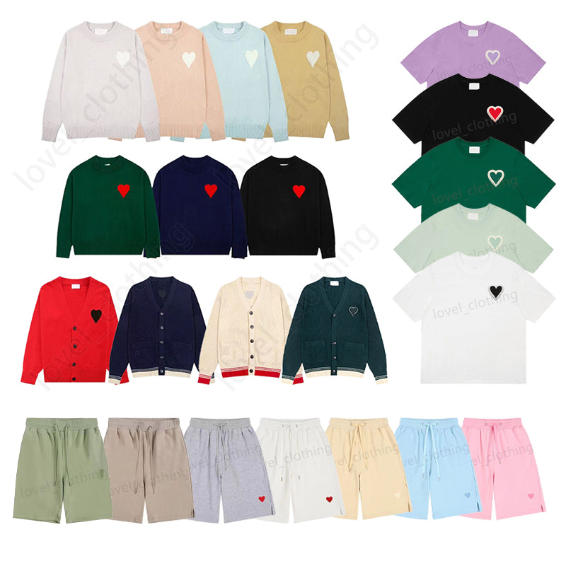 Mens womens T shirts Designer short sleeve Summer Fashion brand leisure loose tide High quality Cottons heart print Luxurys tops Clothing shorts SIZ