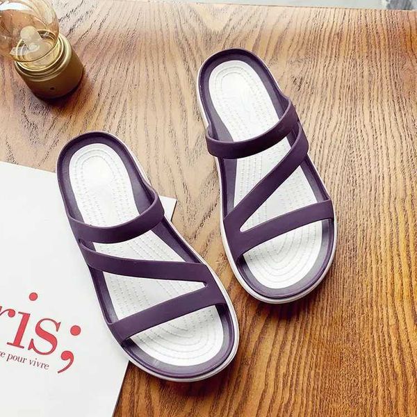 Slippers Slippers Summer Womens Swiftwater Sandals Casual Soft Beach Flap Soes No Silent Pink Board H240326K7HE