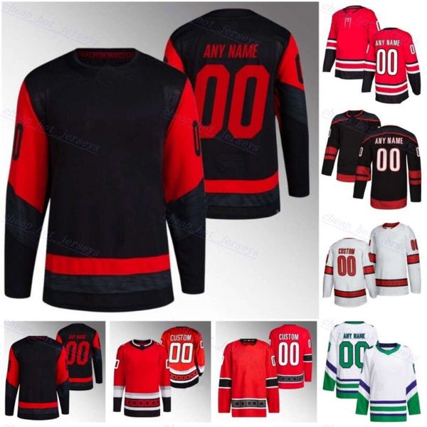 Men Kids Women Hockey 88 Martin Necas Jersey 20 Sebastian Aho 8 Brent Burns 37 Andrei Svechnikov 82 Jesperi Kotkaniemi 24 Seth Jarvis 76 Bra