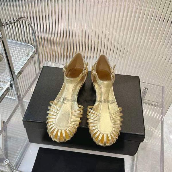 designer sandals 24P womens shoes Mary Jane Shoes gold black Dress Shoes Patent Leather with box 02D7#