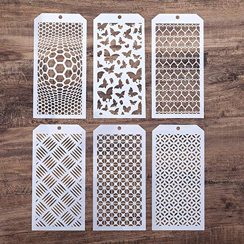 DIY Decorative Stencil Template for Scrapbooking Painting on Wall Furniture Crafts,Set of 6 (Butterfly)