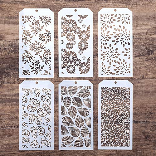 DIY Decorative Stencil Template for Scrapbooking Painting on Wall Furniture Crafts,Set of 6 (Rose)