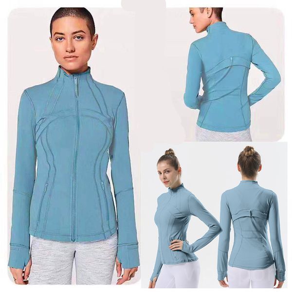 Lady Sport Yoga Activewear Women Athletic Sport Jacket Slim Fit Long Sleeve Jacket Solid color Swift Speed Soft Sanding Define Stretch Tight