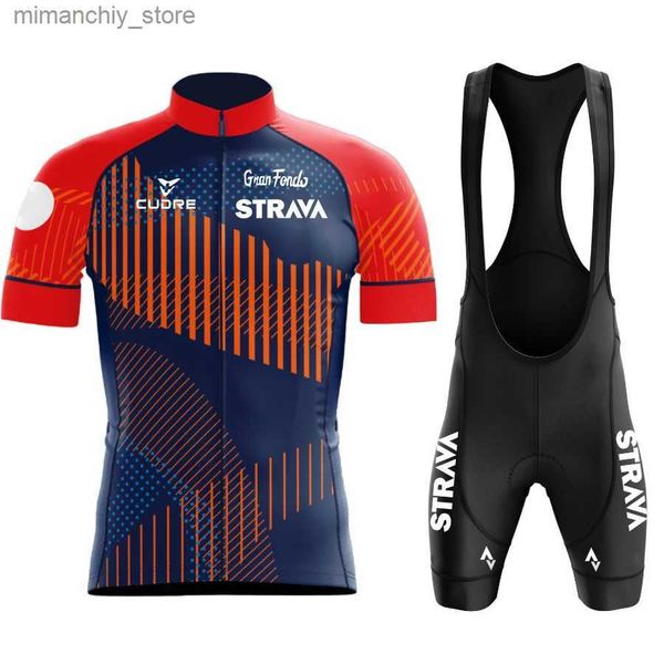 Cycling Jersey Sets Cycling jersey 2024 eam TRAVA mens cycling set racing Bicyc clothing set breathable mountain cycling sportswear Q240612