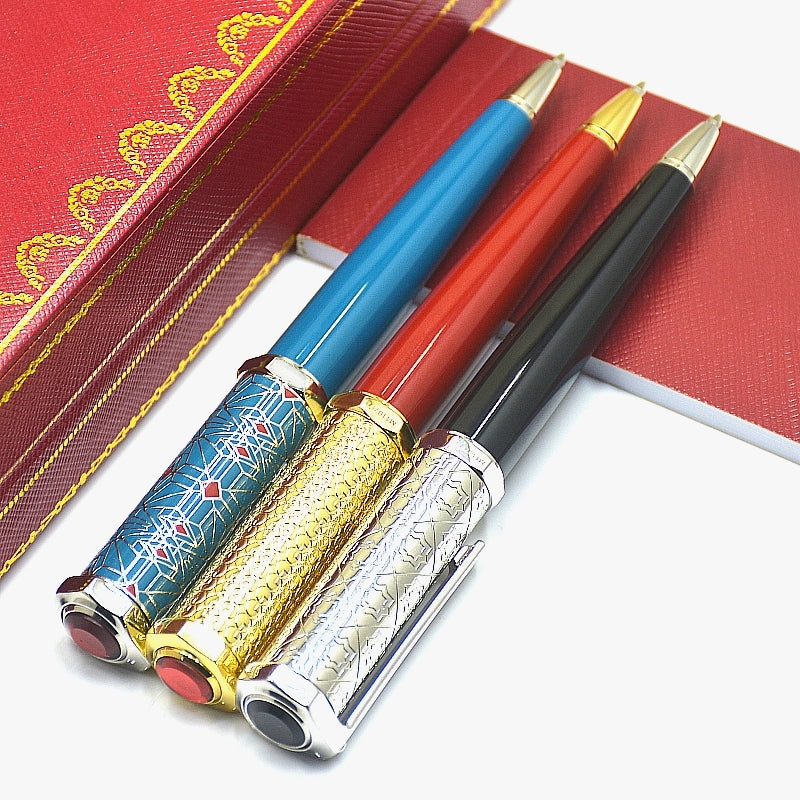 AAA High Quality Santos-Dumont Ct Metal Ballpoint Pen Unique Design Office School Writing Ball Pens With Serial Number