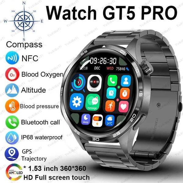 Smartwatch New WATCH GT 5 Pro Smartwatch Xuanji Sensing System Advanced Sports Compass Emotional Health Assistant Fashion Watch Gift Z241028