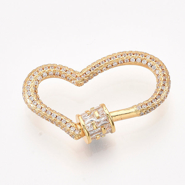 Charms in ottone con micro pavÃ© di zirconi e moschettone a vite