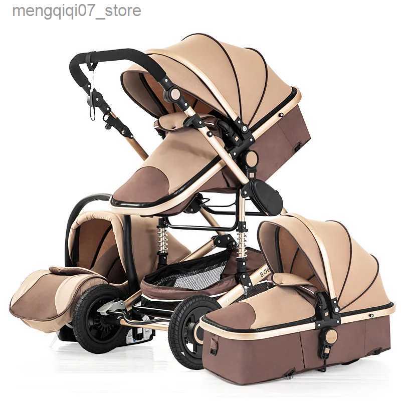 Strollers# 3 in 1 baby stroller Luxury High Landscape baby pram portable baby pushchair multifunctional Newborn Carriage double faced L240319