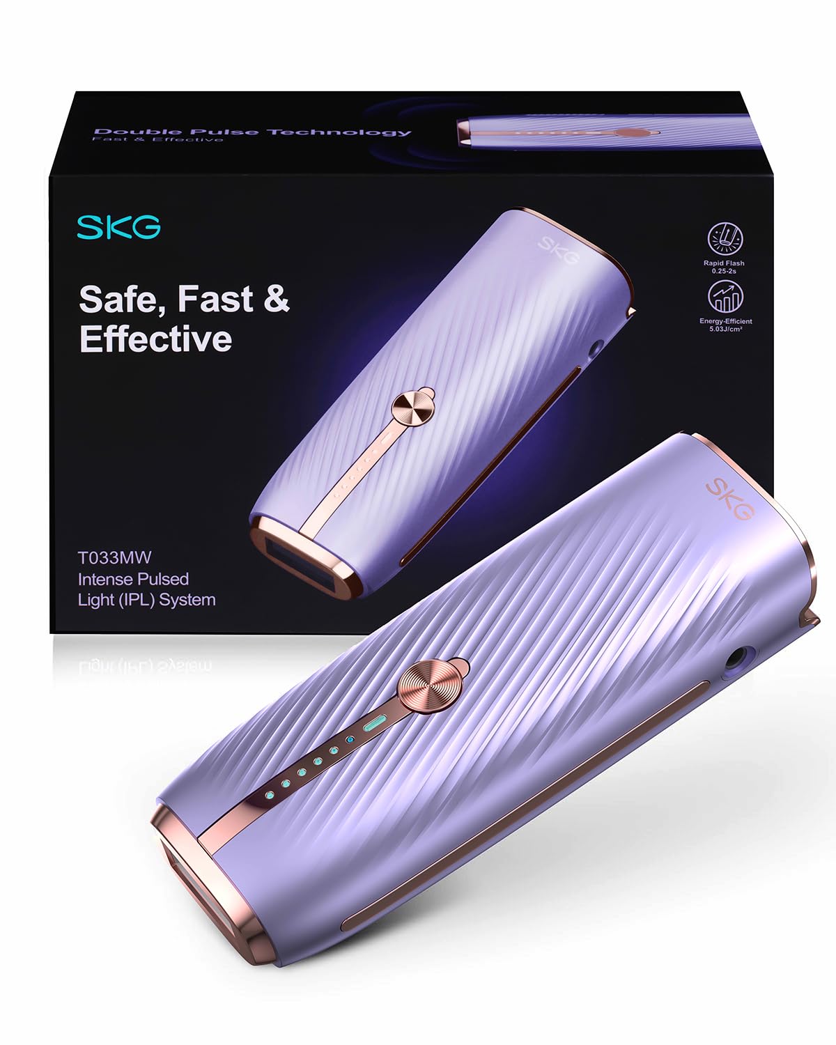 SKG Laser Hair Removal Device for Women Men, at Home Painless IPL Hair Removal with Infinite Flashes, Dual-Pulse, 25 Minutes Rapid Hair Removal, IPL S