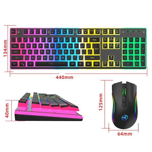 Keyboard Mouse Combos L96 Wireless Gaming Keyboard Mouse Combo RGB Color Backlit Rechargeable 104 Keys 2.4G Keyboard Mouse For Laptop PC Com