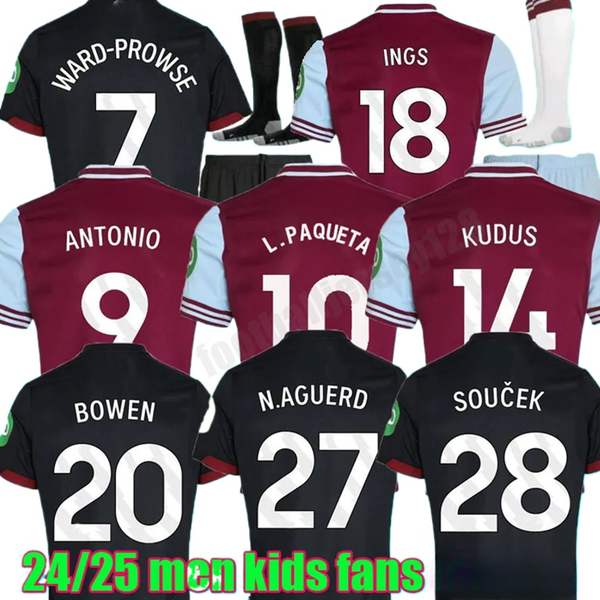 wEsT HaMs Soccer Jersey 2024 2025 BOWEN RICE SCAMACCA 24 25 Football Shirts Men UnITeDS BENRAHMA ANTONIO FORNALS LANZINI PAQUETA Men Kids ki