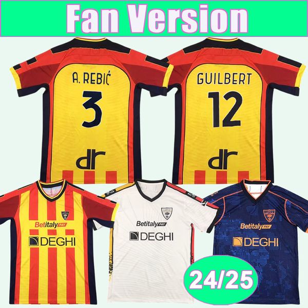 24 25 Lecce Mens Soccer Jerseys A.REBIC KRSTOVIC SANSONE BANDA DAKA HASA PIEROTTI GONZALEZ Home Away 3rd Football Shirts Short Sleeve Unifor