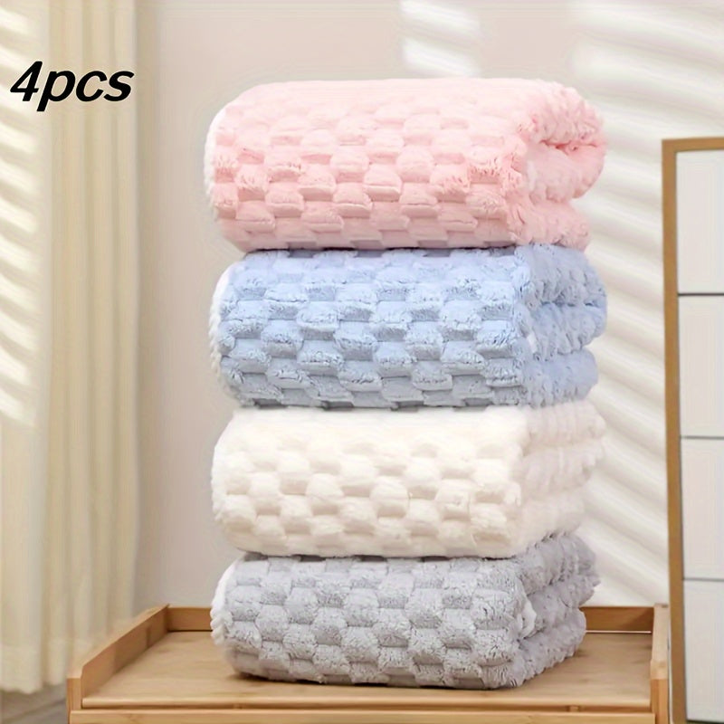 TEMU 4 Pack Adult Microfiber Bath Towels, Super Absorbent Soft Waffle Bath Towels, Quick Dry Bath Towels For Daily Use, Spa, Gym And Travel, Wash