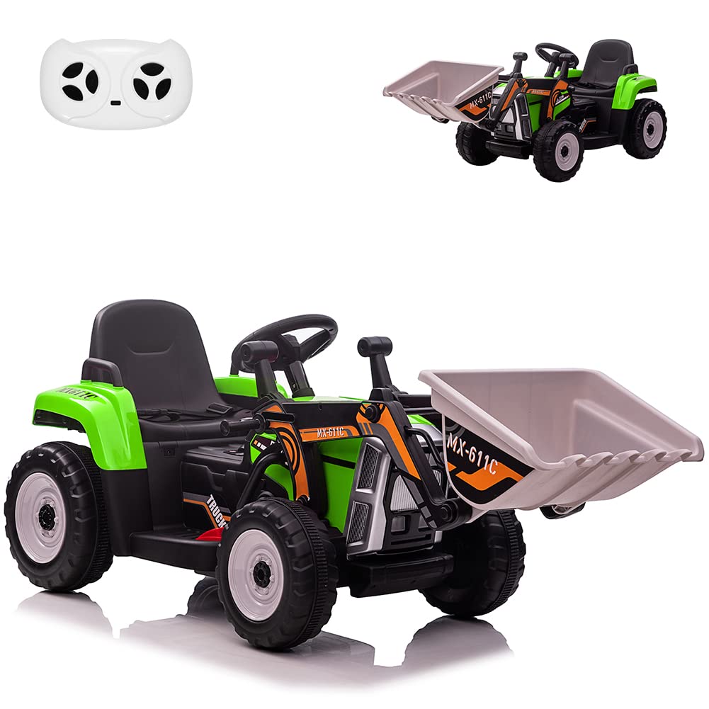 Garvee 12V Kids Ride on Excavator Car + Remote Control + 2+1 Gear Shift + EVA Tires + Music + Bluetooth + ASTM Certified + Indoor-Outdoor Play
