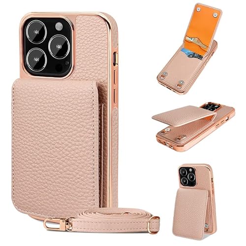 for iPhone case, Card Holder for iPhone case with a Strap, for iPhone 14 & 13 Series (Pink,iPhone 13) Pink iPhone 13