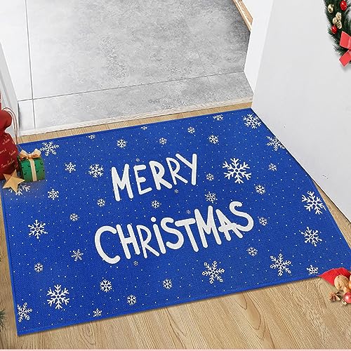 Garvee Front Door Mat Indoor Non-Skid Door Mat Christmas Welcome Doormat Xmas Floor Mats Washable Outdoor Indoor Decorative Xmas Door Mat for Bedroom 