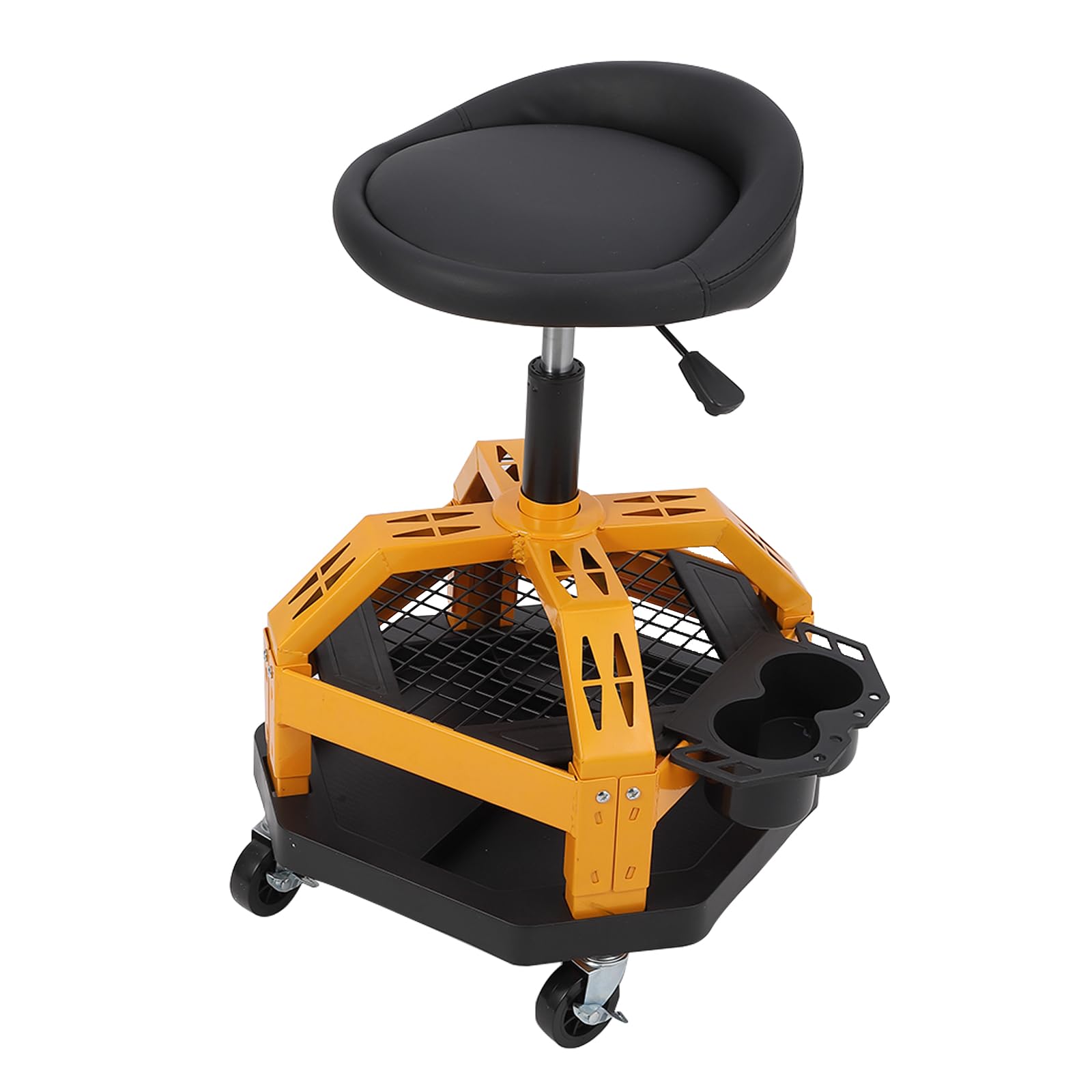 Garvee 330LBS Rolling Shop Stool for Garage - Heavy-Duty Mechanic Stool, Ease to Move with 360° Universal Casters, Engineering Design, High-Storage
