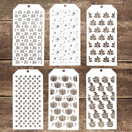 12 * 24cm DIY Decorative Star Pumpkin Stencil Template for Scrapbooking Album on Wall Furniture Paper Crafts,Set of 6