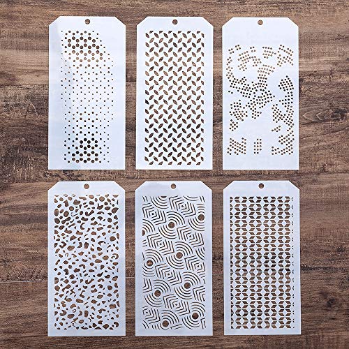 DIY Decorative Stencil Template for Scrapbooking Painting on Wall Furniture Crafts, Set of 6 (Polka Dot)
