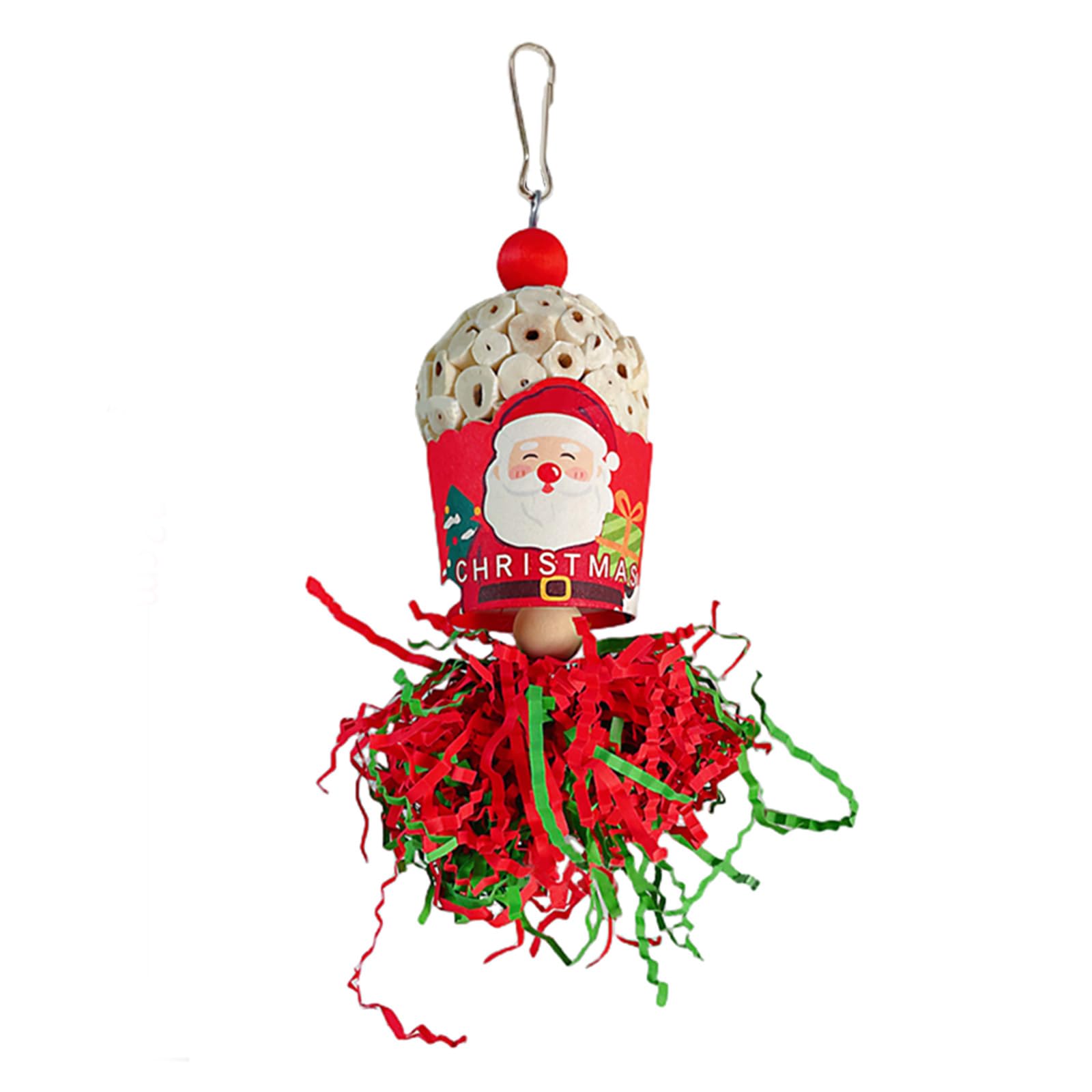 Garvee 22cm Christmas Pet Hanging Chewing Toys with Bells Sola Balls Anxiety Relief Cage Accessories for Teeth Grinding Care Show