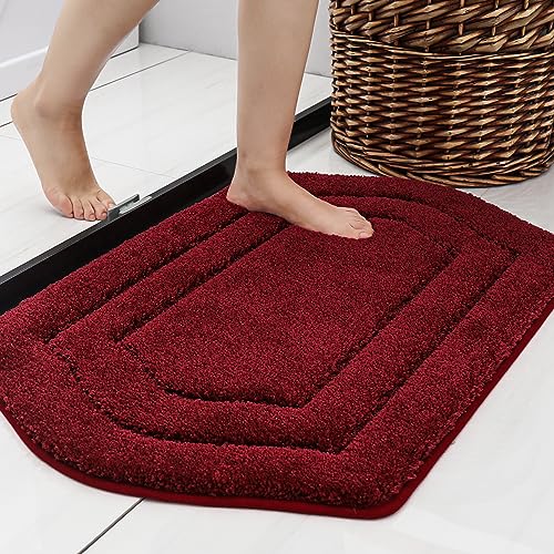 COSY HOMEER Extra Thick Bath Linen Sets Rugs for Bathroom - Anti-Slip Bath Mats Soft Plush Yarn Shaggy 100% Strong Polyester Living Room Bedroom Water