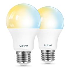 AiDot Linkind Smart Soft White to Daylight Tunable (2700K-6500K) Light Bulbs Work with Alexa &amp; Google Home-2 Pack
