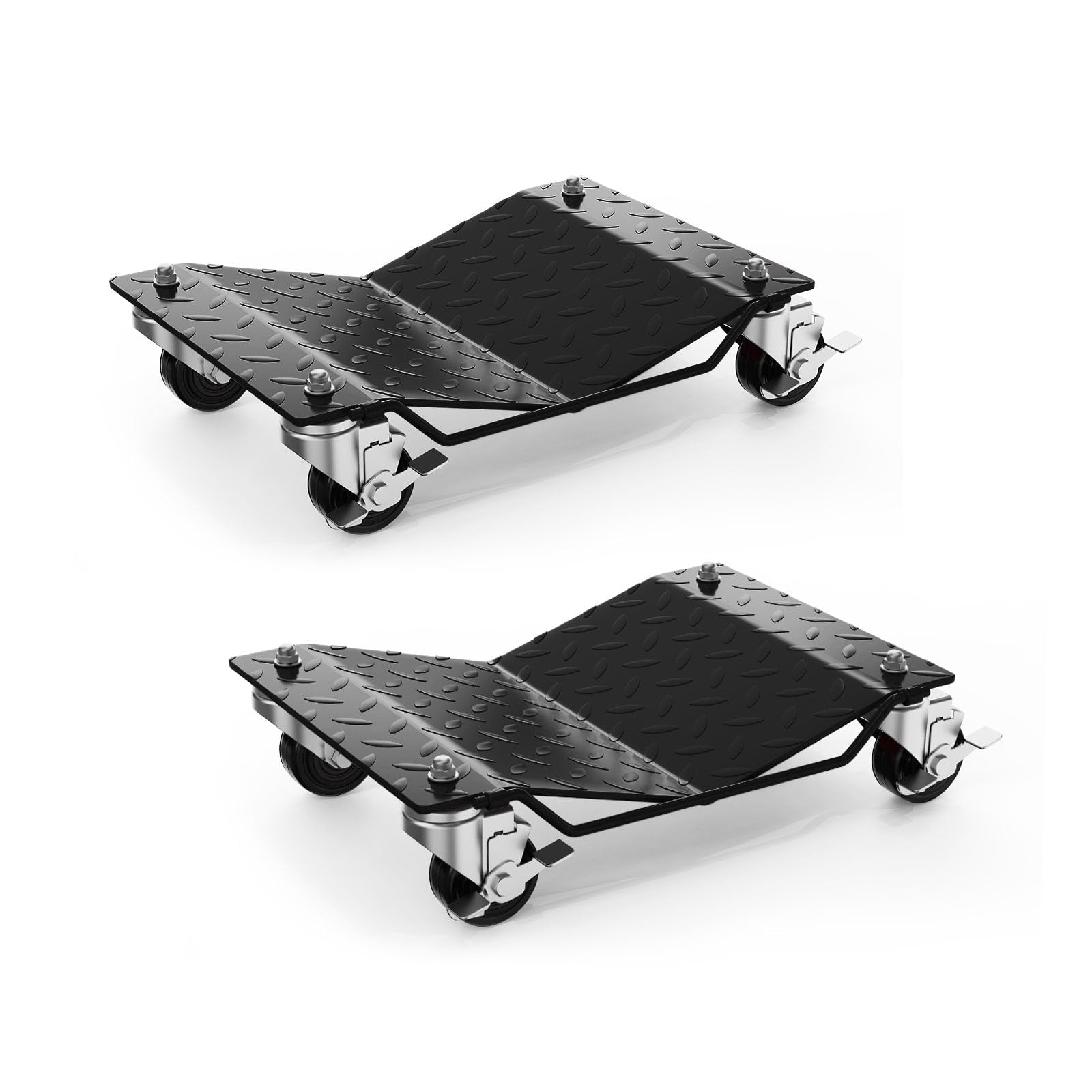 Garvee Car Wheel Dolly Set of 2 Heavy Duty Vehicle Mover with Brakes for Cars, Trucks, Trailers, Motorcycles, Black, 3000LBS Capacity