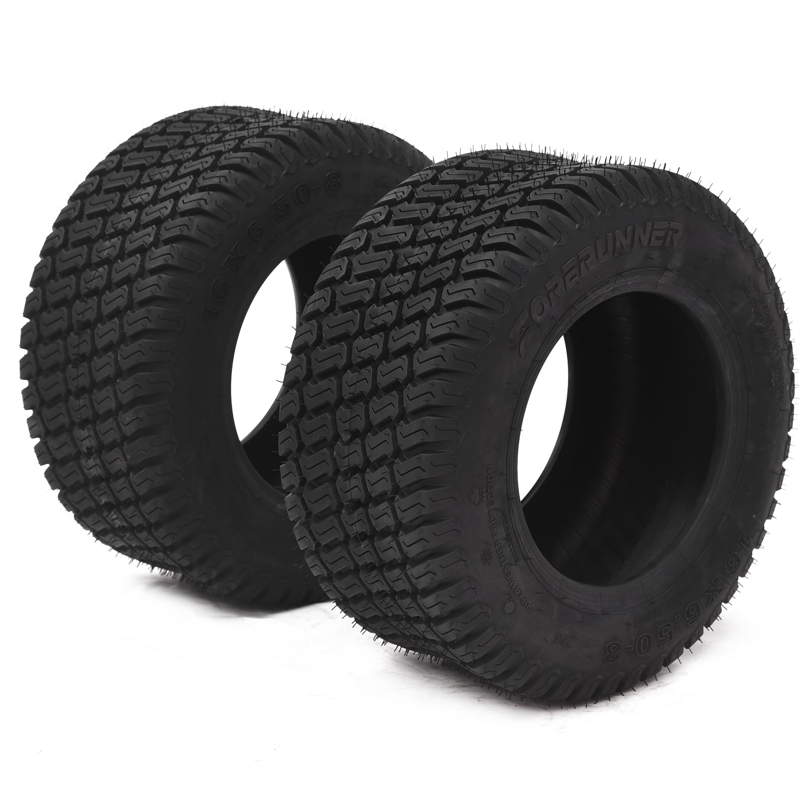 Garvee 2 PCS 16x6.5-8 Lawn Mower Tires 4PR Turf Saver Lawn & Garden Tires for Garden Tractor Riding Mower, Tubeless