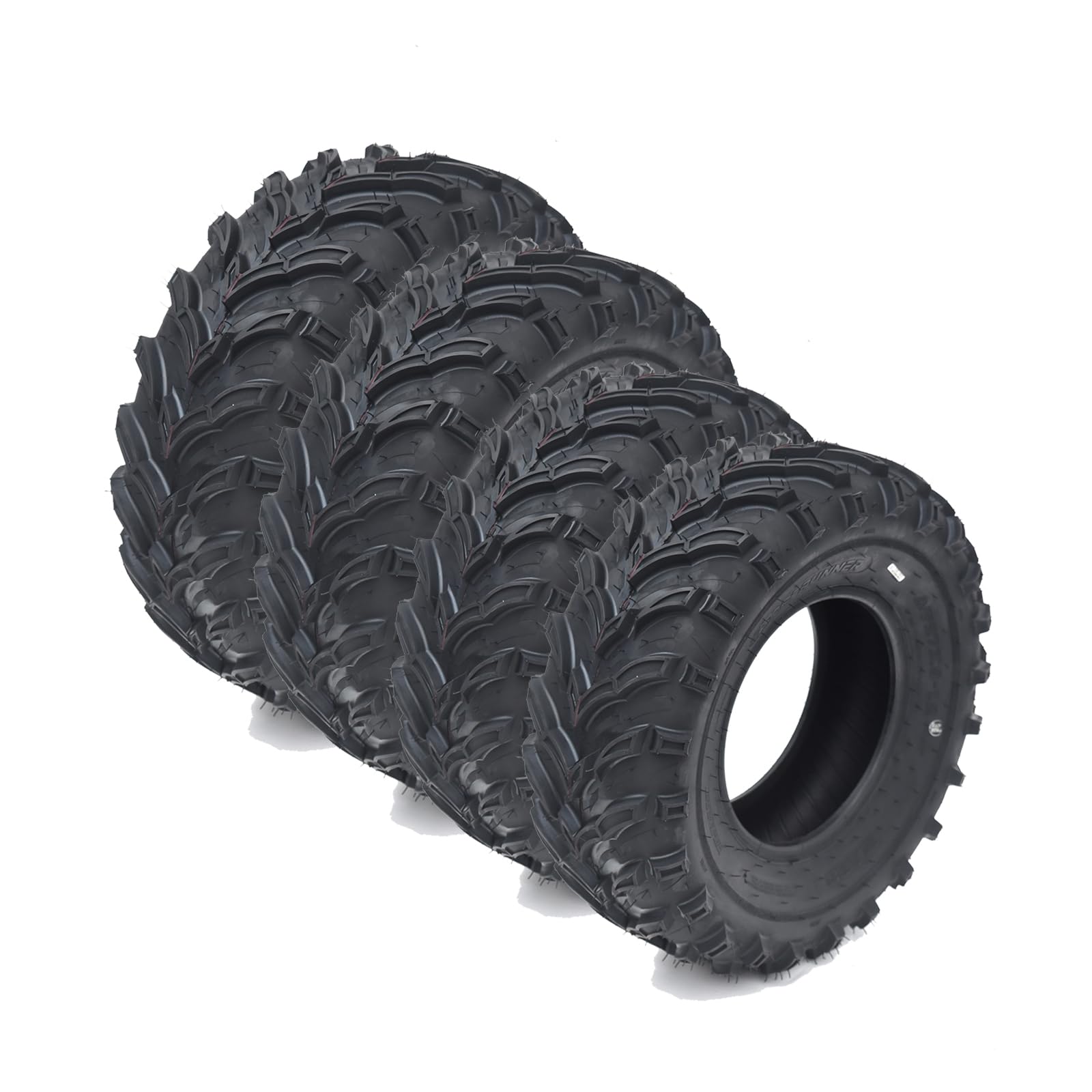 Garvee Set Of 22x10-10 & 20x7-8 ATV Tires 4 Pcs 6PR All Terrain Off Road Mud Sand Trail Tire Black